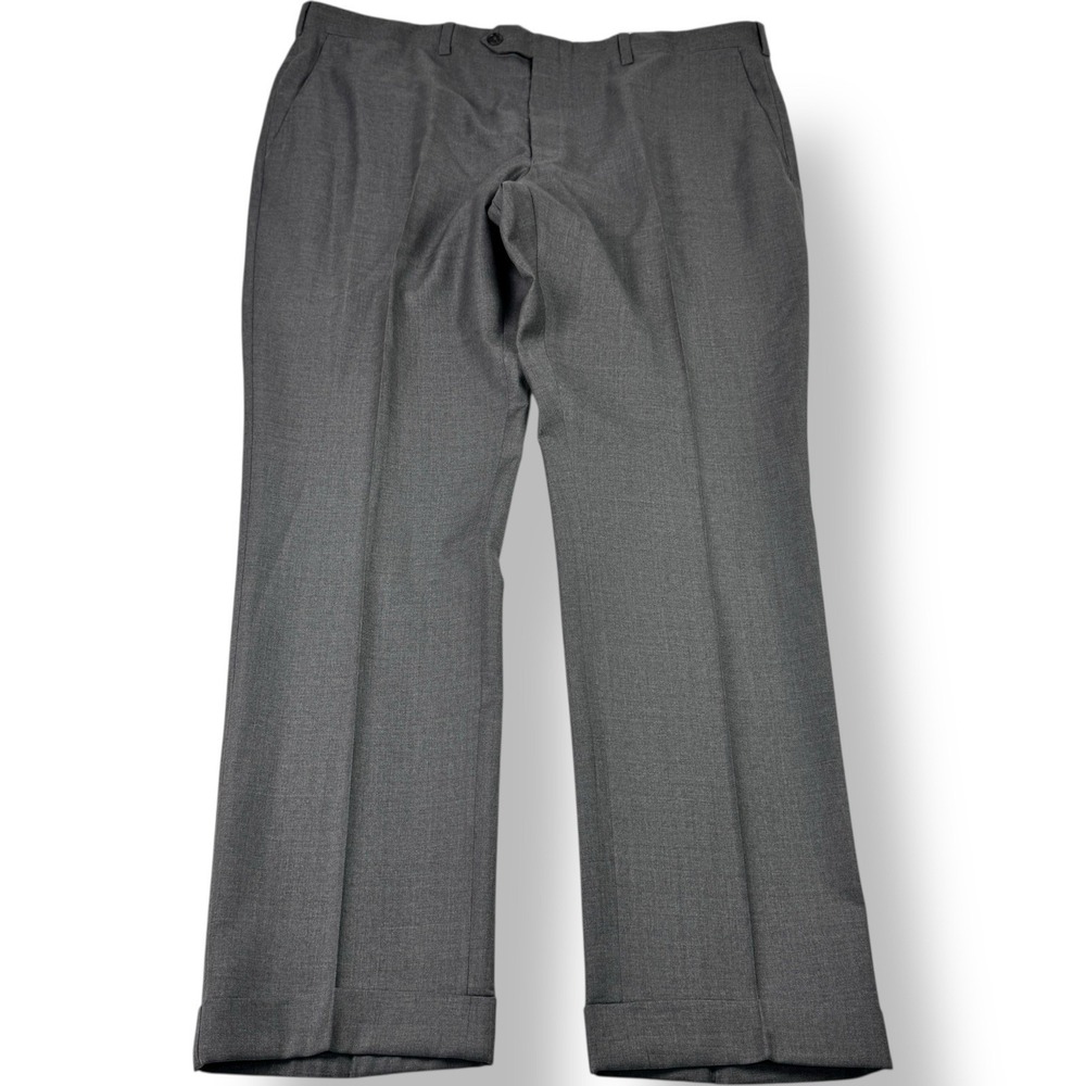 David‎ August Gray Flat Front Wool Dress Pants Men's Size 40x32